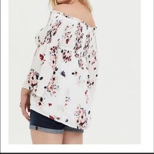 NWOT OFF THE SHOULDER FLORAL TORRID TOP